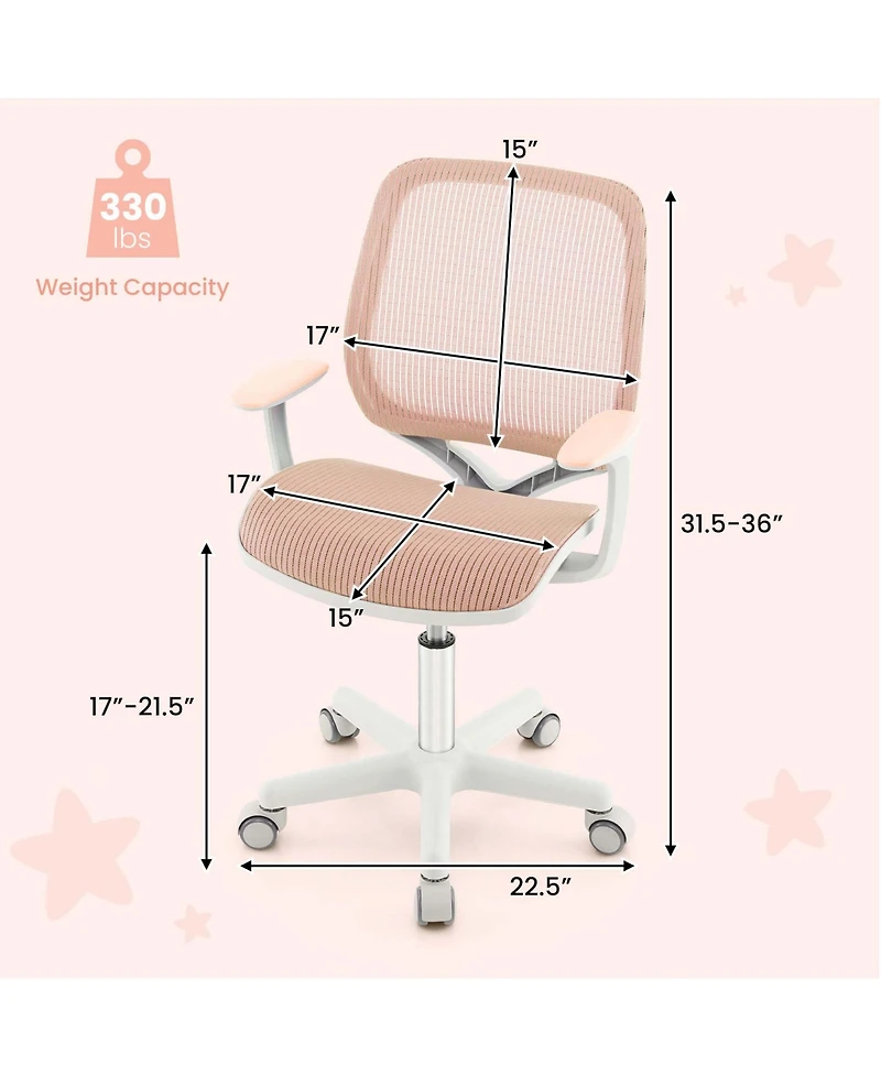 Kids Desk Chair Swivel Mesh Children Computer with Adjustable Height
