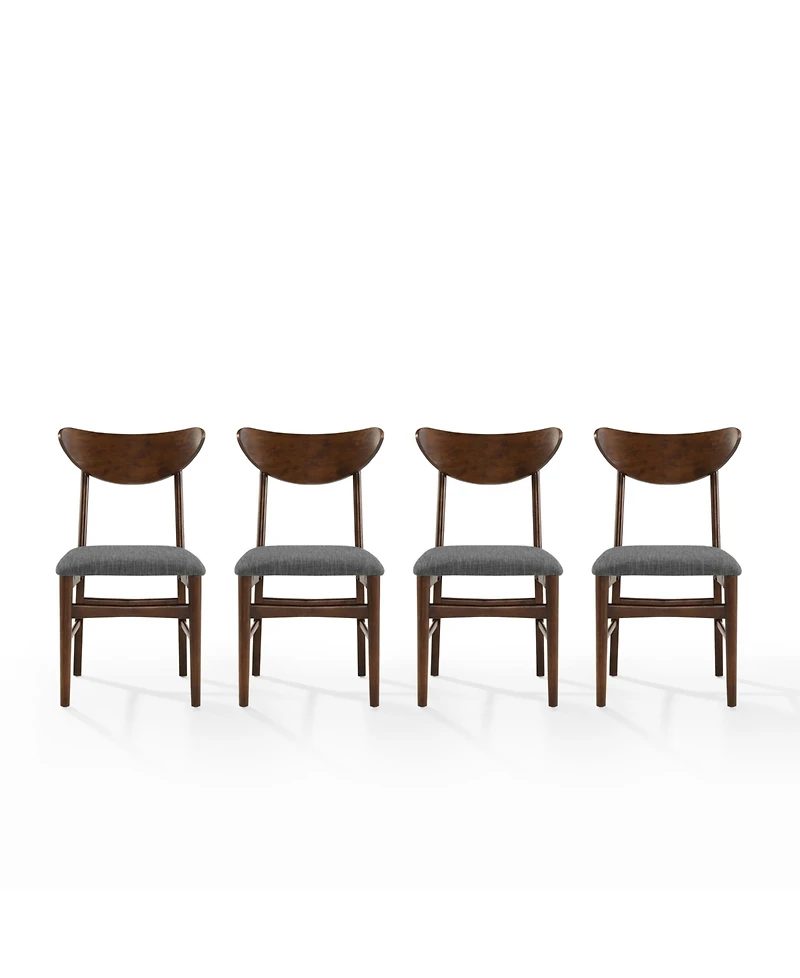 Crosley Landon 4-Piece Rubberwood Upholstered Dining Chair Set