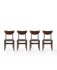 Crosley Landon 4-Piece Rubberwood Upholstered Dining Chair Set