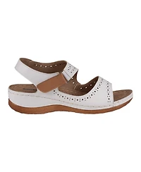 Gc Shoes Women's Foster Perforated Double Band Flat Sandals