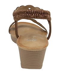 Gc Shoes Women's Damaris Embellished Slingback Wedge Sandals