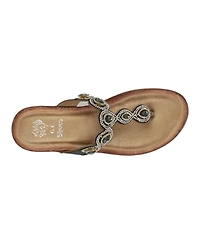 Gc Shoes Women's Zara Jeweled T Strap Thong Flat Sandals