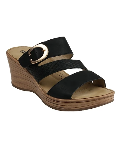 Gc Shoes Women's Odalis Buckle Comfort Wedge Sandals