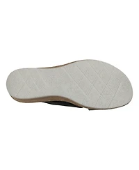 Gc Shoes Women's Demi Cross Strap Hardware Slip-On Wedge Sandals