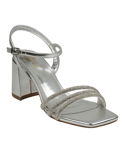 Gc Shoes Women's Tyra Embellished Block Heel Dress Sandals