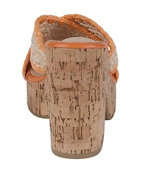Gc Shoes Women's Elsa Woven Cork Heel Platform Sandals