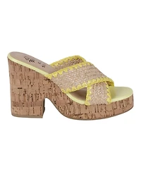 Gc Shoes Women's Elsa Woven Cork Heel Platform Sandals