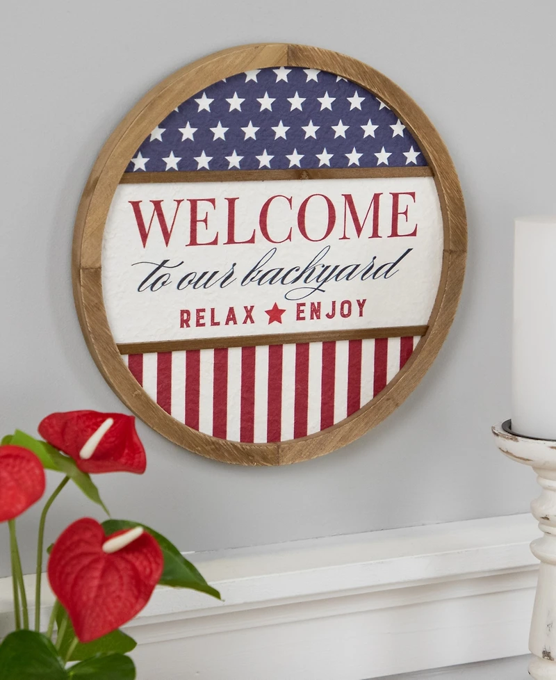 Northlight Welcome to our Backyard Americana Framed Wall Sign, 11.75"