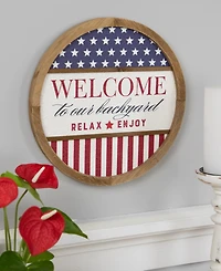Northlight Welcome to our Backyard Americana Framed Wall Sign, 11.75"