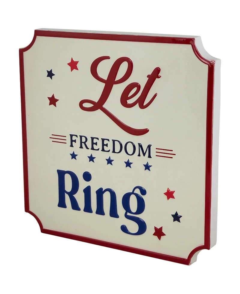 Northlight Let Freedom Ring Americana Metal Wall Sign, 11.75"