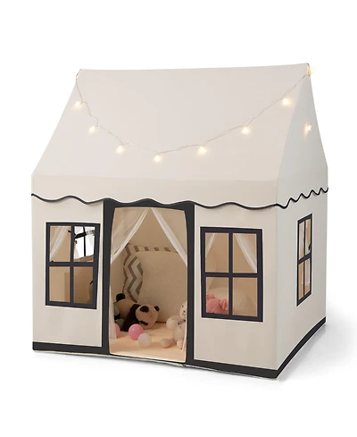 Costway Kids Play Castle Tent Large Playhouse Toys Gifts with Star Lights Washable Mat