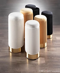 Marla Contemporary Nesting Pleated Ottoman Set in Metal and Velvet by Lumisource