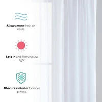 2 Pack Sheer Voile Window Curtain Sheer Panels