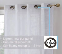 Hlc.Me Madison Faux Linen Textured Semi Sheer Privacy Sun Light Filtering Transparent Window Grommet Long Thick Curtains Drapery Panels For Bedroom Living Room 2 Panels