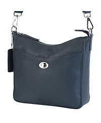 Mancini Pebble Elizabeth Leather Crossbody Handbag