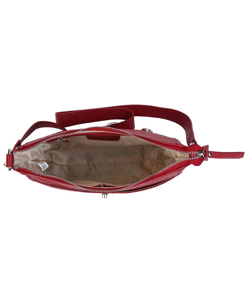 Mancini Pebble Elizabeth Leather Crossbody Handbag