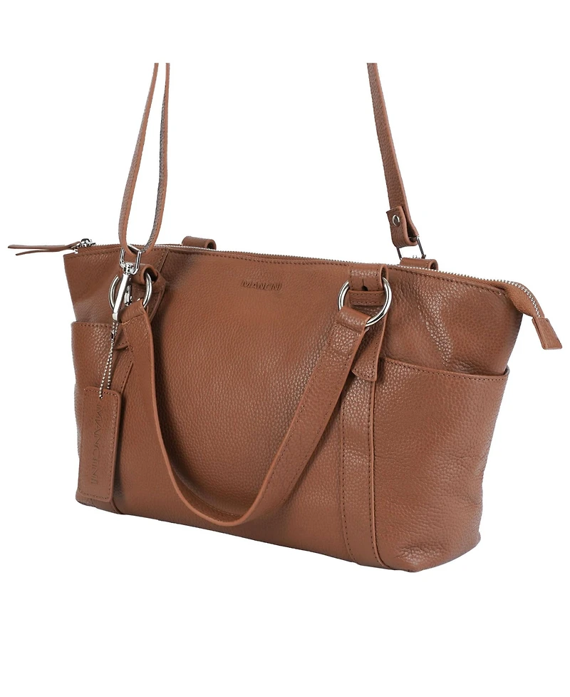 Mancini Pebble Amelia Leather Crossbody Handbag