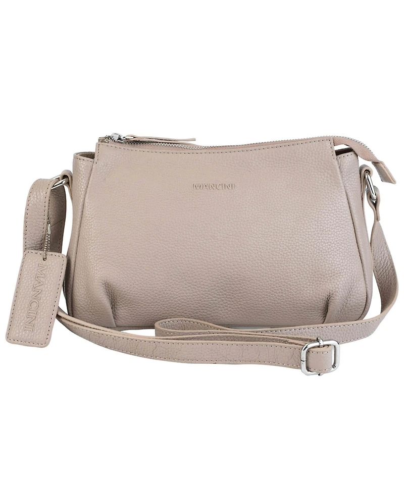 Mancini Women's Pebbled Charlize Crossbody Handbag