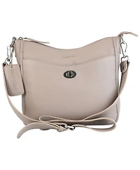 Mancini Pebble Elizabeth Leather Crossbody Handbag