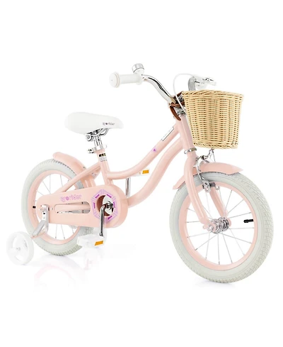 14" Kid's Bike with Training Wheels Adjustable Handlebar Seat Handbrake