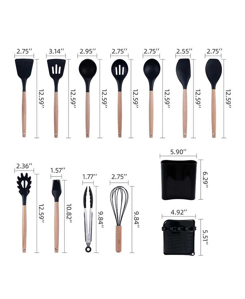 12-Piece Silicone Kitchen Utensils Set