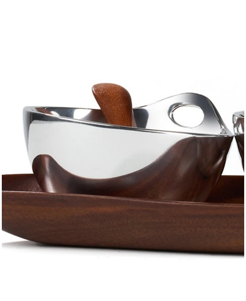 Nambe Portables Triple Condiment Set, 7 Pieces