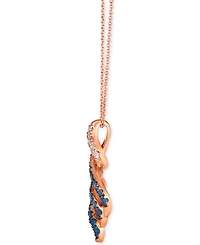Le Vian Denim Ombre (3/4 ct. t.w.) & White Sapphire (1/8 ct. t.w.) Spiral 20" Pendant Necklace in 14k Rose Gold