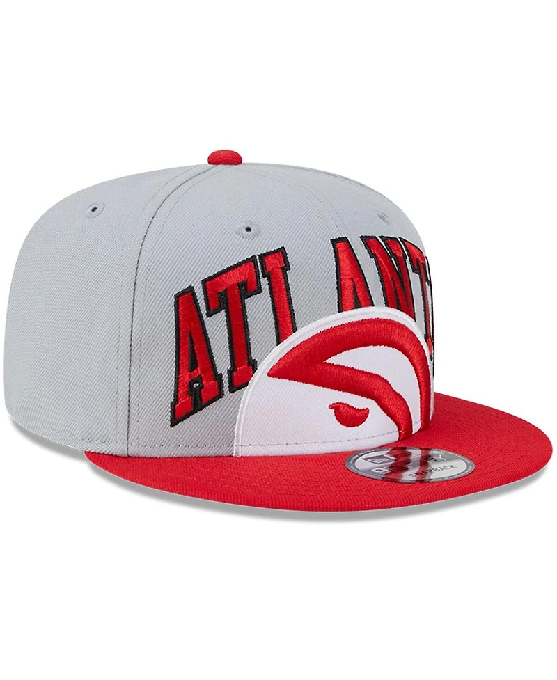 Men's New Era Gray, Red Atlanta Hawks Tip-Off Two-Tone 9FIFTY Snapback Hat