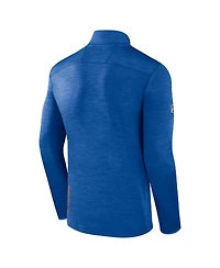 Men's Fanatics Heather Royal New York Islanders Authentic Pro Quarter-Zip Pullover Top