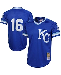 Men's Mitchell & Ness Bo Jackson Kansas City Royals Royal 1989 Authentic Cooperstown Collection Batting Mesh Practice Jersey