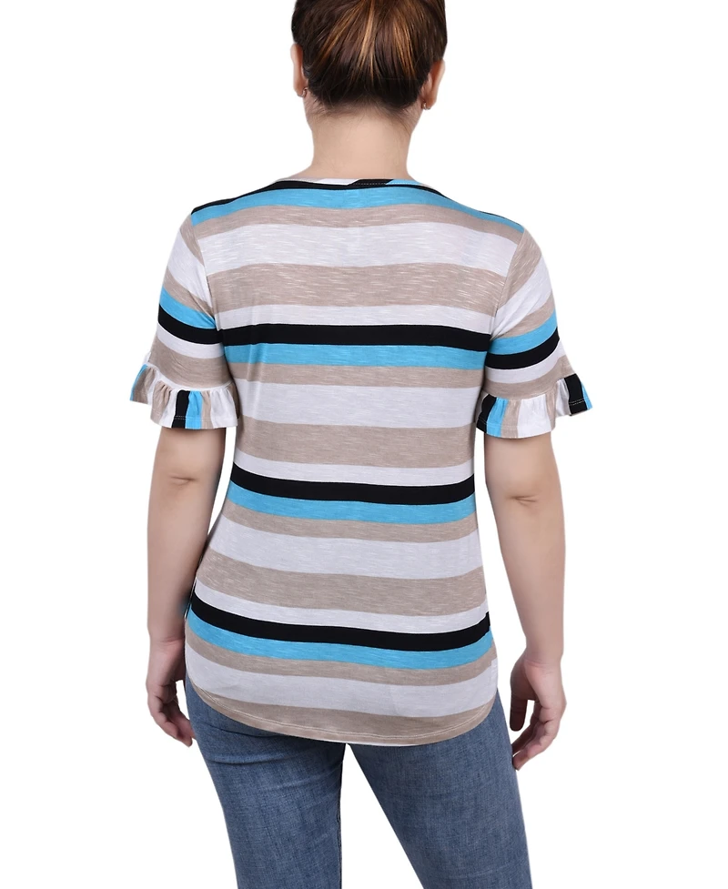 Ny Collection Women's Short Bell Sleeve Top