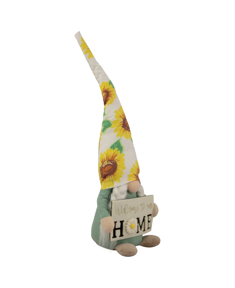 Northlight 15.5" Welcome to our Home Spring Gnome with Sunflower Hat