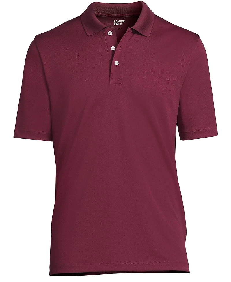 Lands' End Men's Short Sleeve Solid Active Polo Shirt