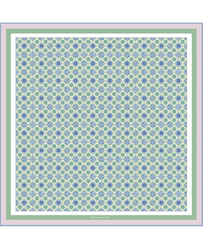 Jessie Zhao New York Double Sided Silk Scarf Of Polka Dot Bloom - Green