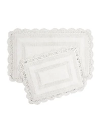 Laura Ashley Crochet Reversible Cotton 2-Pc. Bath Rug Set