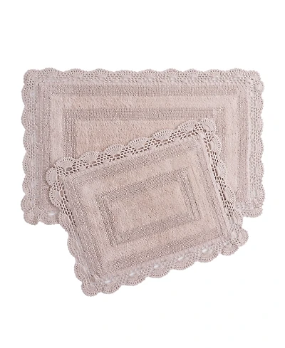Laura Ashley Crochet Reversible Cotton 2-Pc. Bath Rug Set