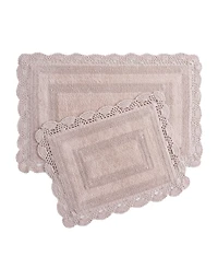 Laura Ashley Crochet Reversible Cotton 2-Pc. Bath Rug Set