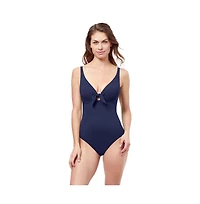 Profile by Gottex Women's Tutti Frutti V neck tie knot one piece swimsuit