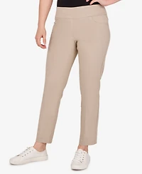 Ruby Rd. Petite Mid-Rise Pull-On Straight Solar Millennium Tech Ankle Pants