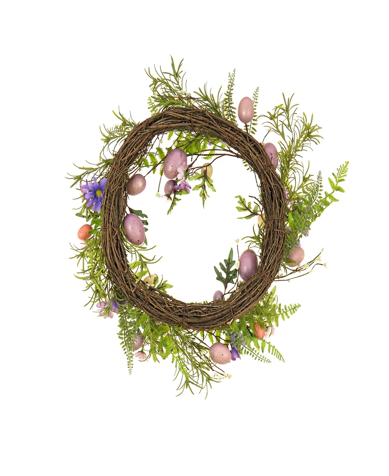 National Tree Company 22" Eggs, Flowers, and Ferns Wreath