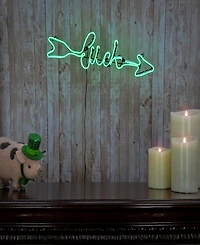 National Tree Company 20" Neon Style "Luck" Decoration
