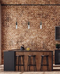 Dainolite 17" Metal, Fabric Palmer 1 Light Pendant with Glass