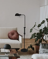 Dainolite 40" Metal Fedora 1 Light Adjustable Pharmacy Floor Lamp