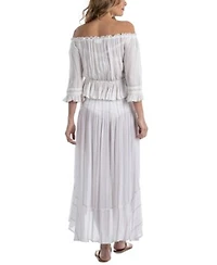 Dotti Womens Cotton Swim Cover Up Top Skirt
