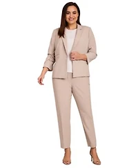 Tahari Asl Plus Size Ruched Sleeve Blazer Ankle Pants