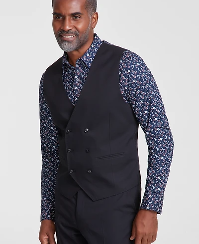 Tayion Collection Men's Classic-Fit Solid Double-Breasted Suit Separate Vest