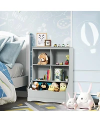 3-Tier Children's Multi-Functional Bookcase Toy Storage Bin Floor Cabinet