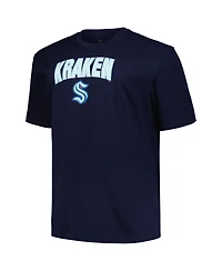 Men's Profile Navy Seattle Kraken Big and Tall Arch Over Logo T-shirt