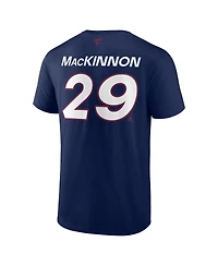 Men's Fanatics Nathan MacKinnon Navy Colorado Avalanche Authentic Pro Prime Name and Number T-shirt