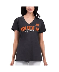 Women's G-iii 4Her by Carl Banks Black Distressed Martin Truex Jr Key Move V-Neck T-shirt